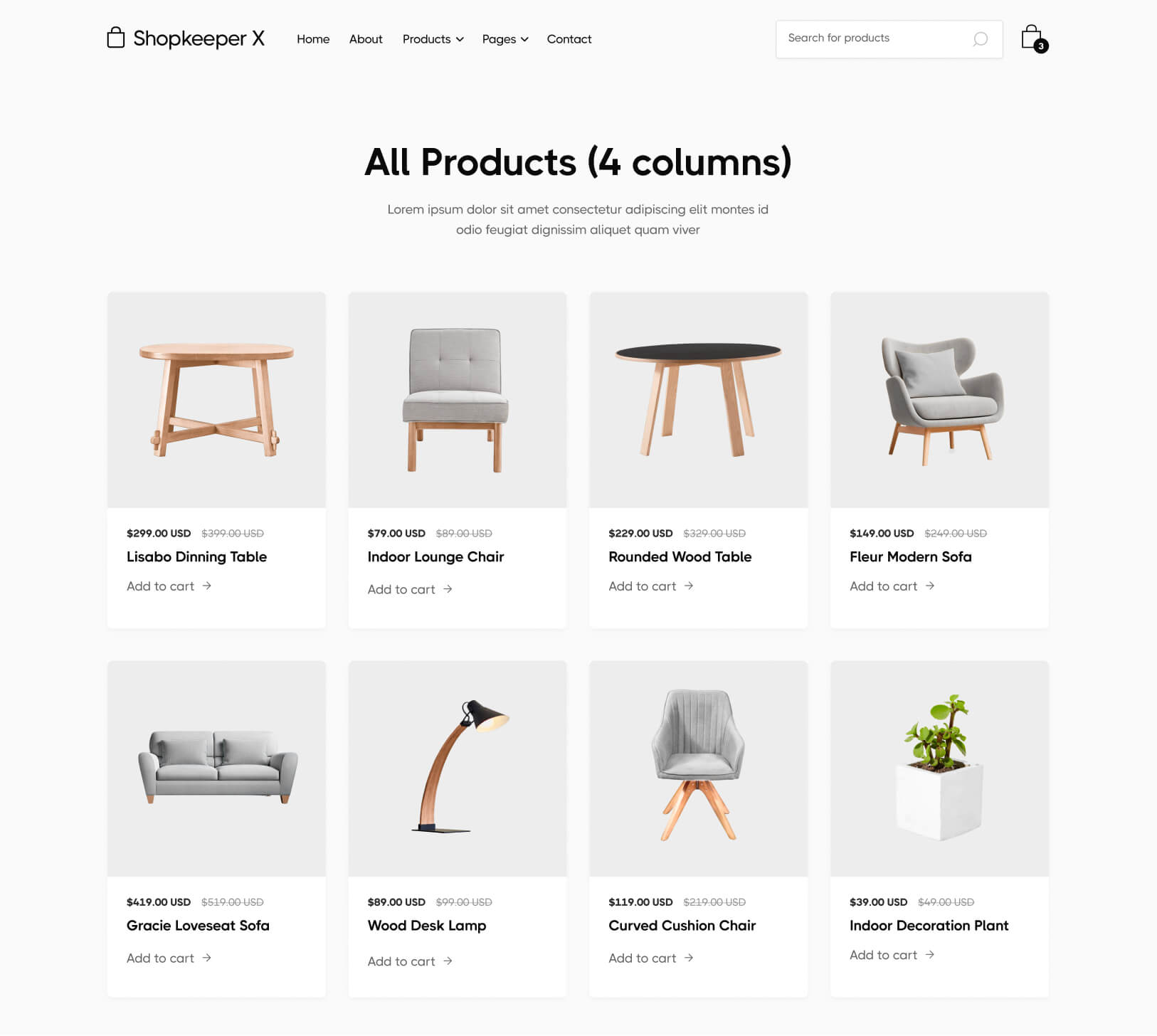 Grid 4 - Shopkeeper X Webflow Template