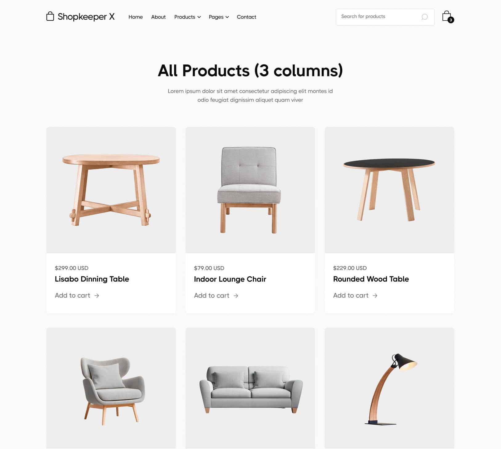 Grid 3 - Shopkeeper X Webflow Template
