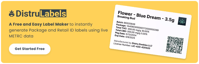 New Jersey Cannabis Metrc Labels