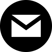 Black and white icon of a closed envelope representing email or messaging.