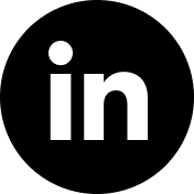 White lowercase letters 'in' on a black square background, representing the LinkedIn logo.