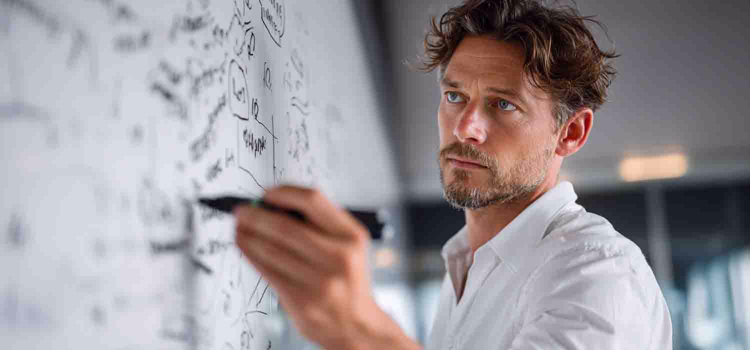 Business owner analyzing automated process