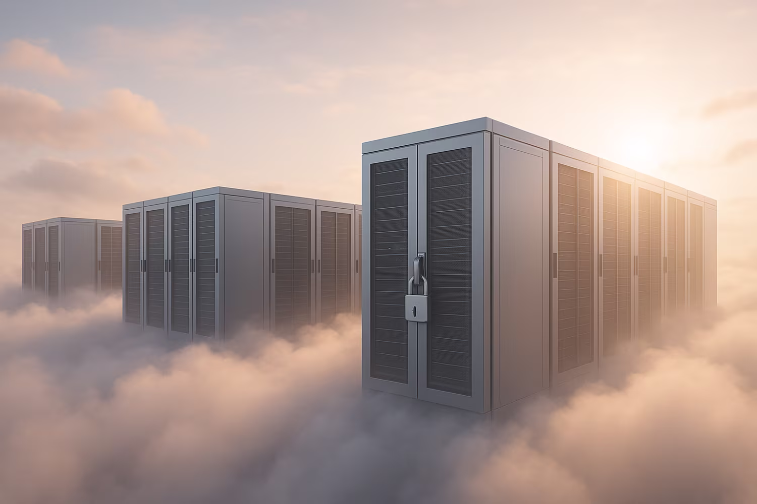 Serene data center symbolizing cloud security best practices