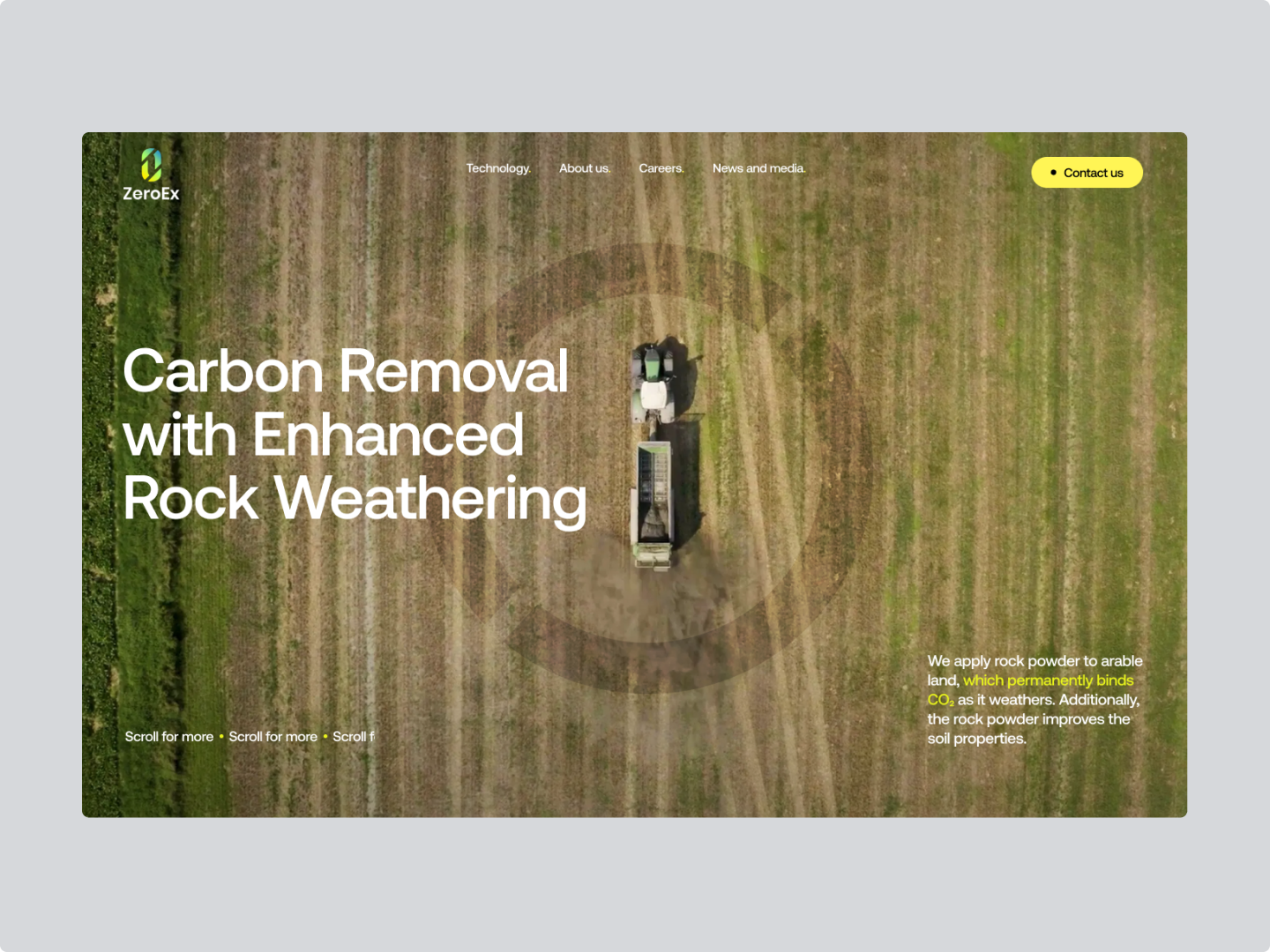 Website design for clean-tech company