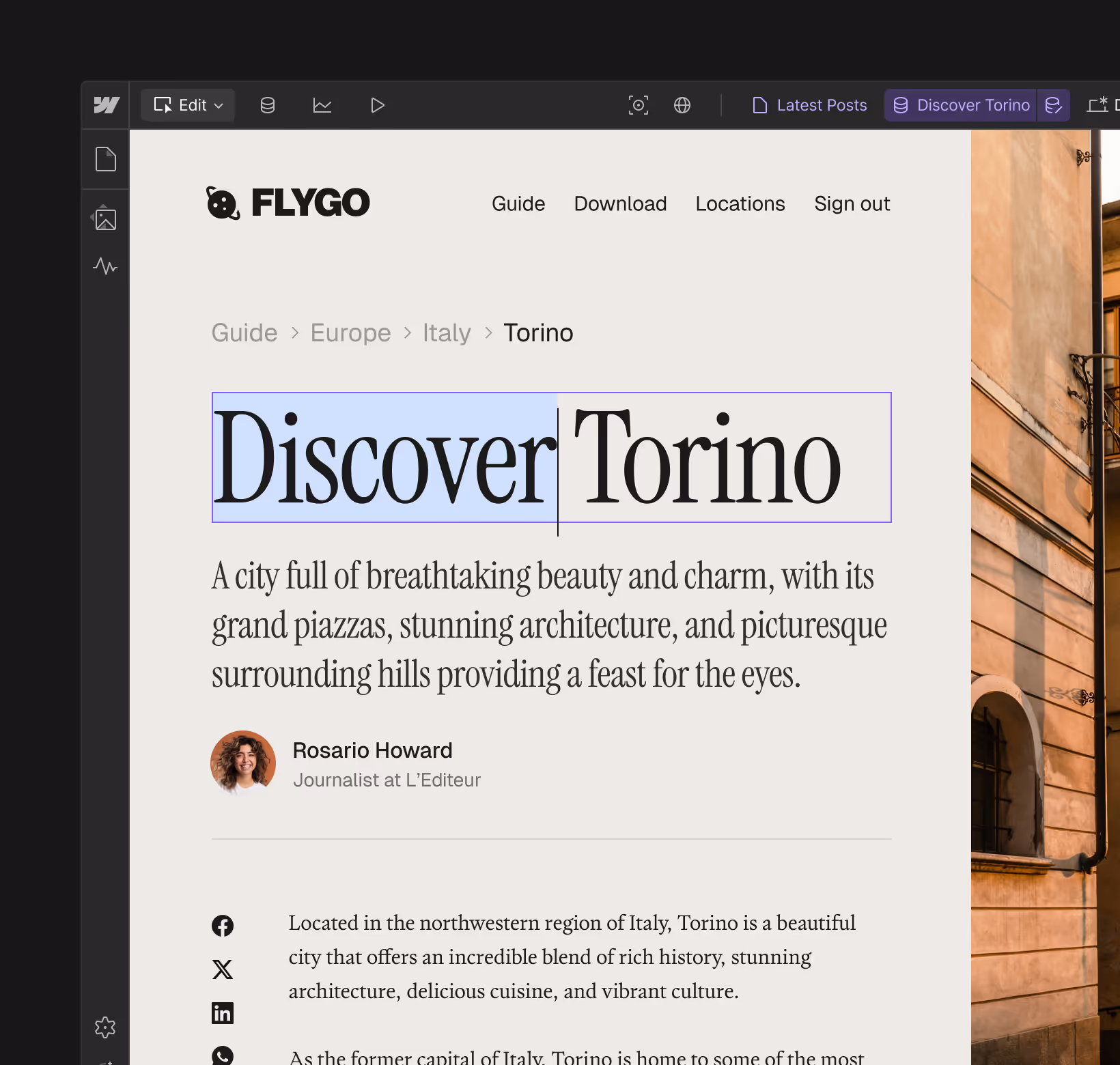 Web design with Webflow development