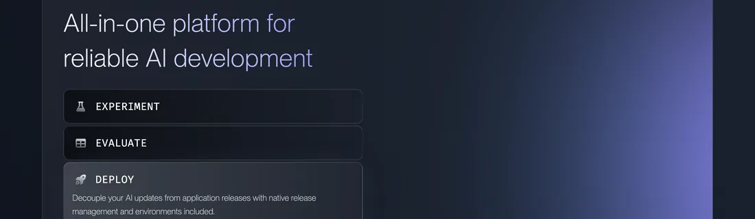 Vellum workflow section: experiment, evaluate, deploy, monitor