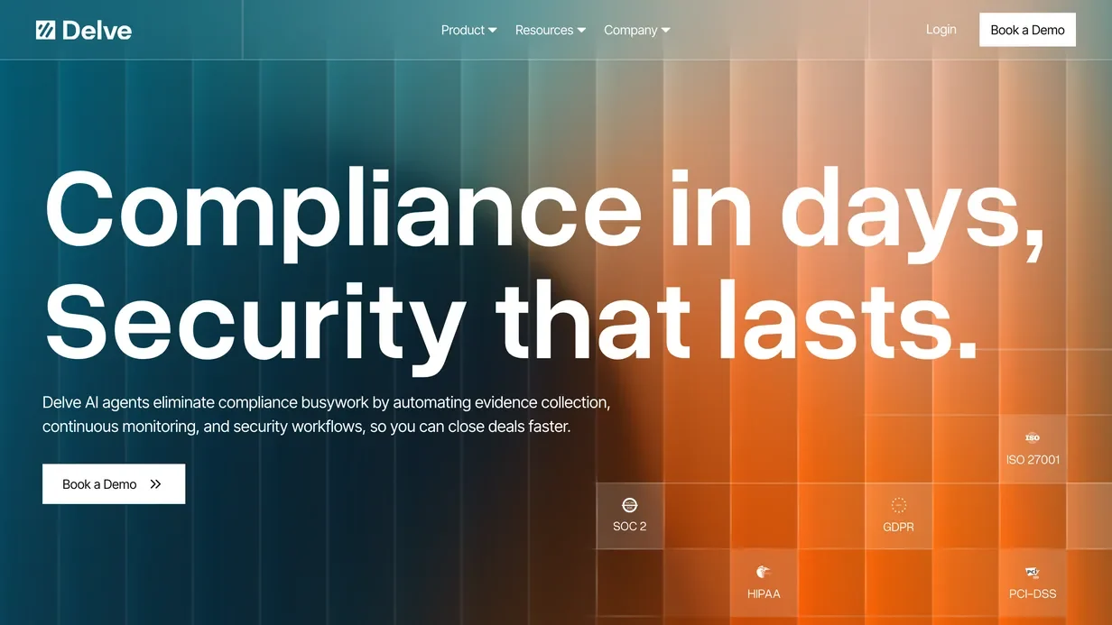 Delve homepage hero: the job the product does, stated before any technology