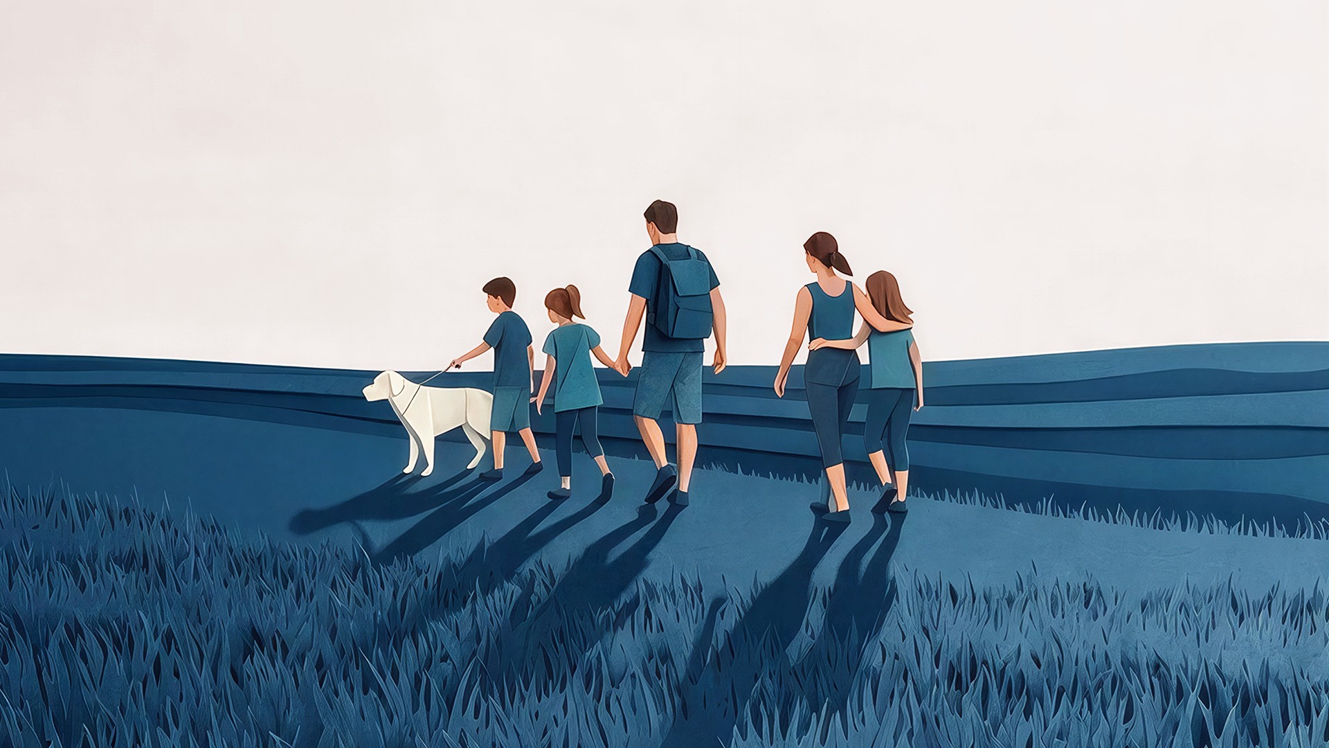 Man and son in stream