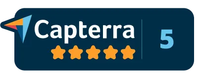 Capterra 5 Sterne Badge
