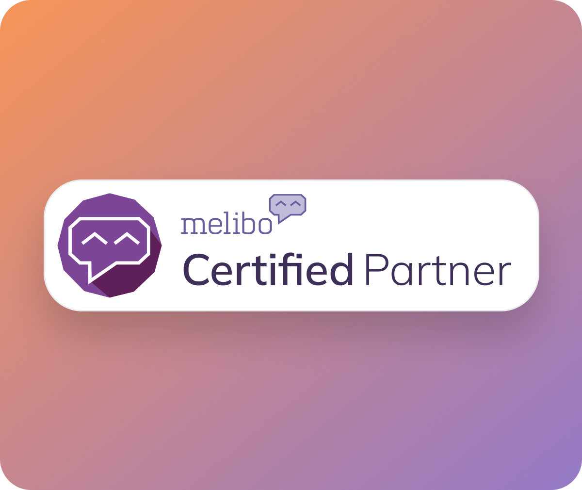 Screen displaying 'Partner Guideline' in German about AI Agents by melibo with a city skyline at sunset and a download icon labeled Kostenloser Download.