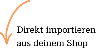 Curved orange arrow pointing downward and to the left with a horizontal line to the right.