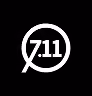 White 7.11 text inside a speech bubble on a black background.