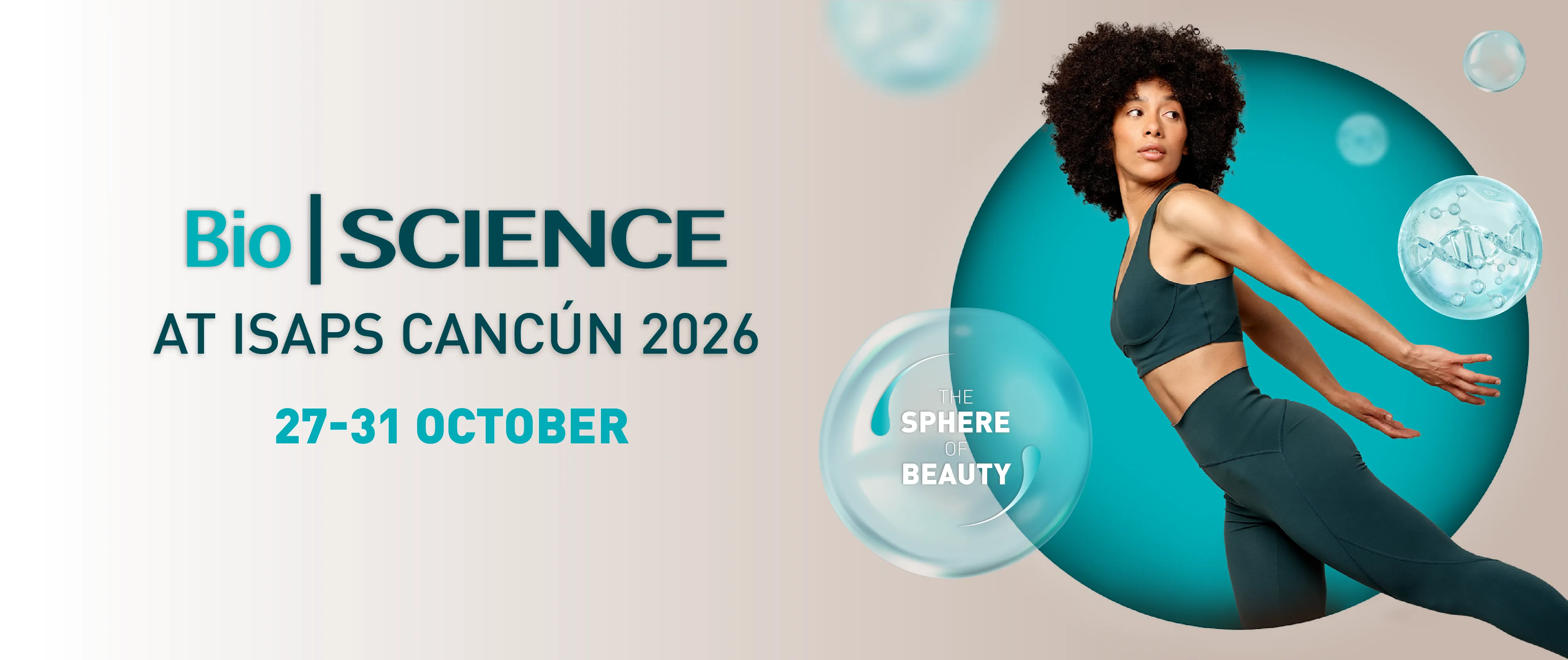 BioScience at ISAPS Cancún 2026, 27–31 October. Sphere of Beauty.