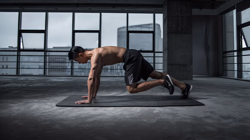 Person doing mountain climbers