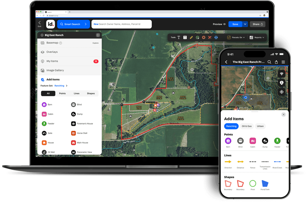 Land Explorer Discover Land & Create Maps on Phone & Web | Land id®