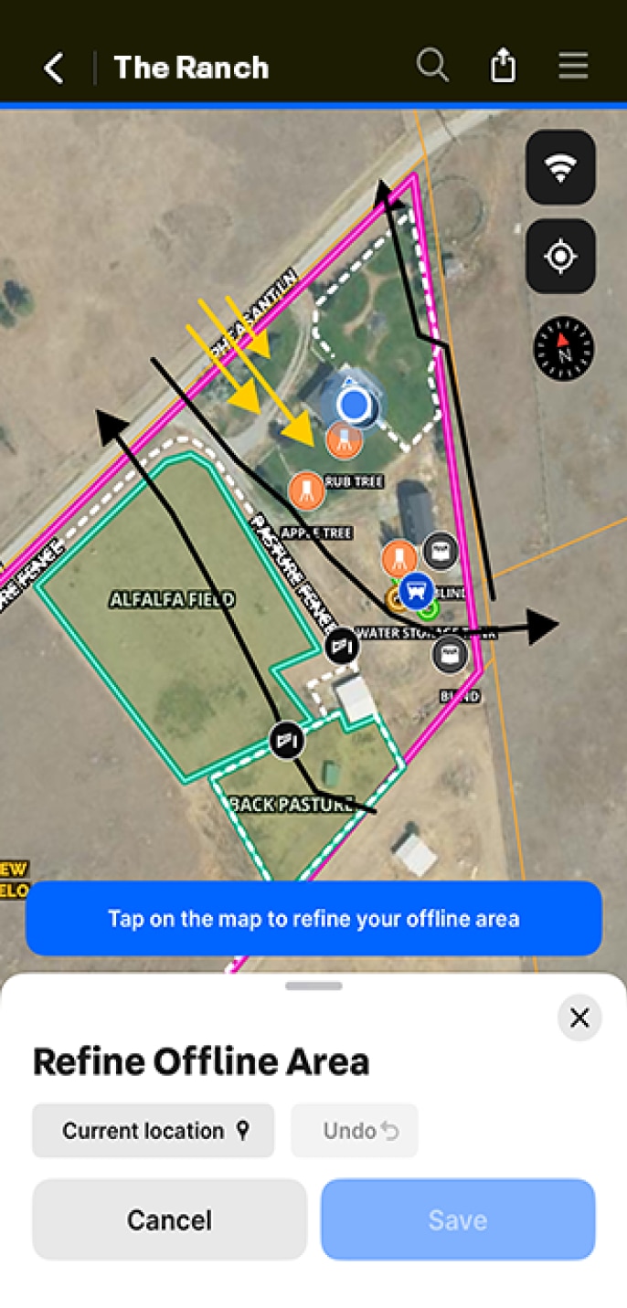 screenshot of map zeroed in on Jack Creek Branch RD on cell phone