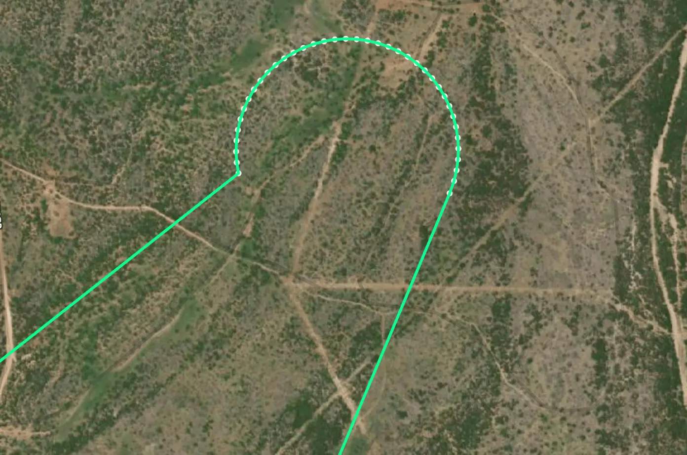 location of open green field with area marked out in green