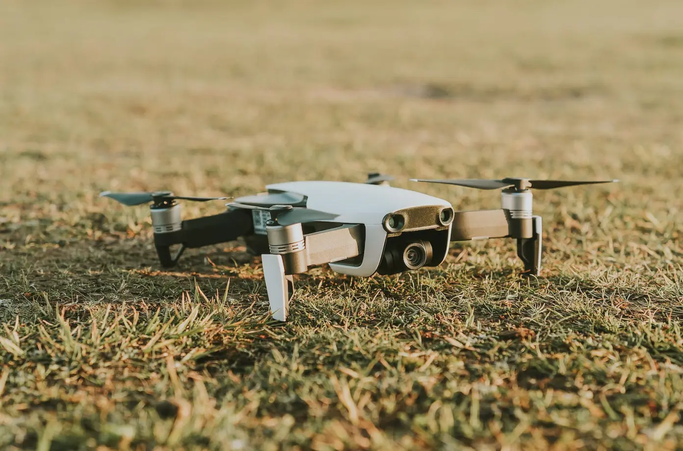 picture of a drone in an open field