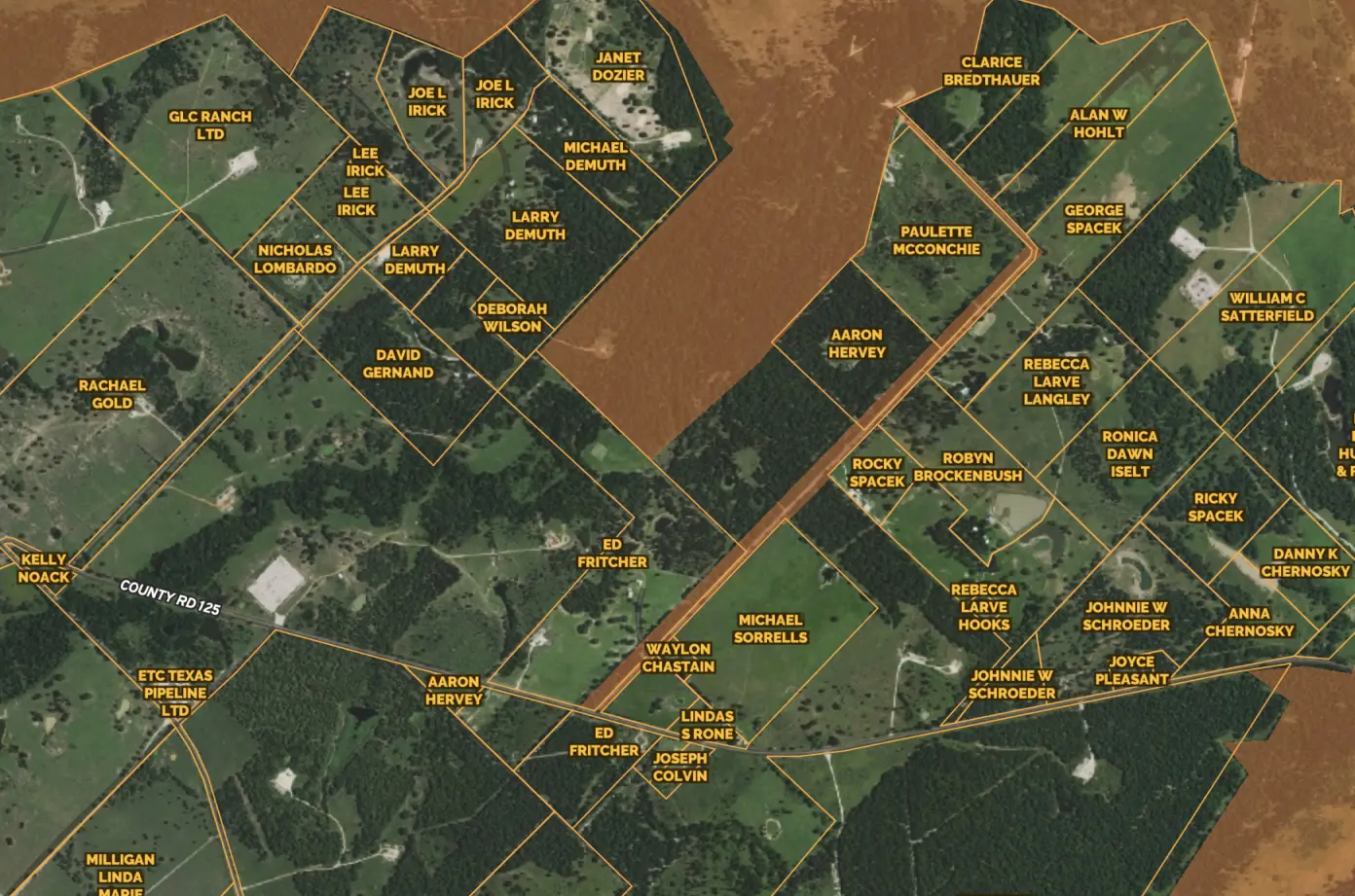 Open field with land marks