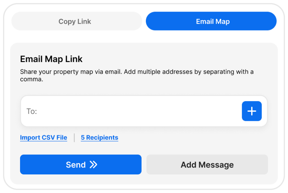Highlighted share email for locations