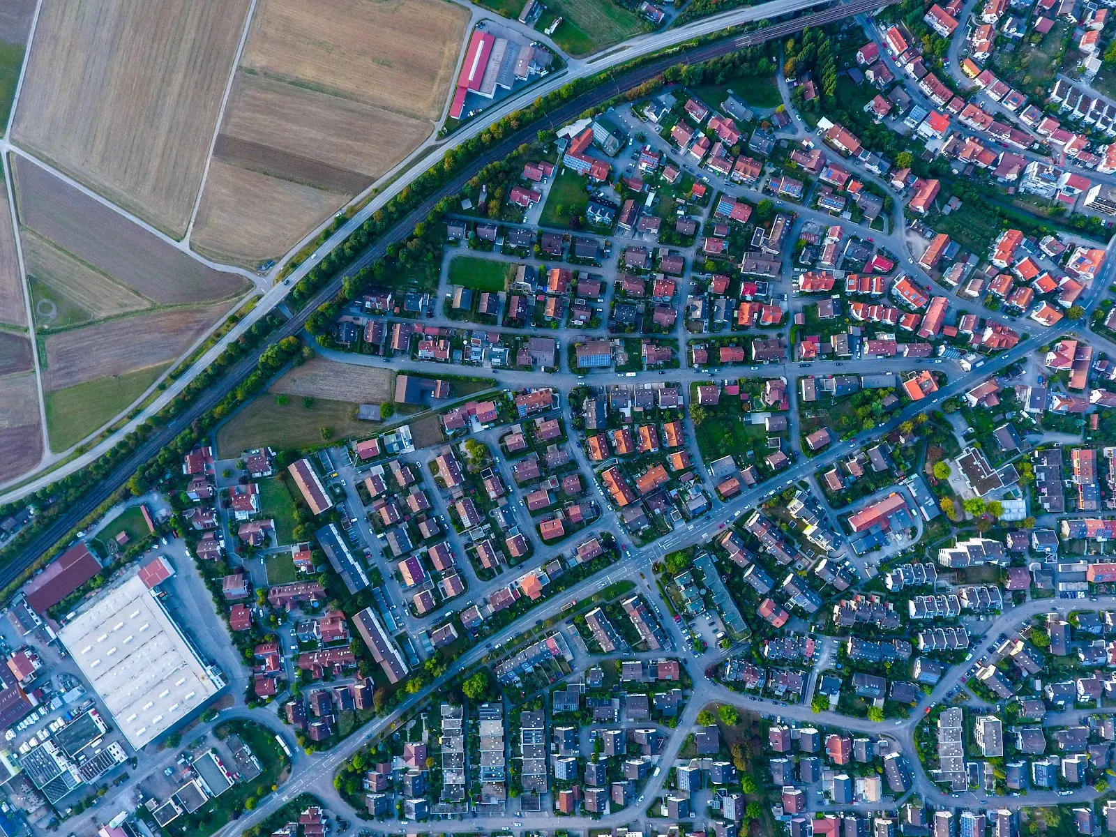 Sky image of homes