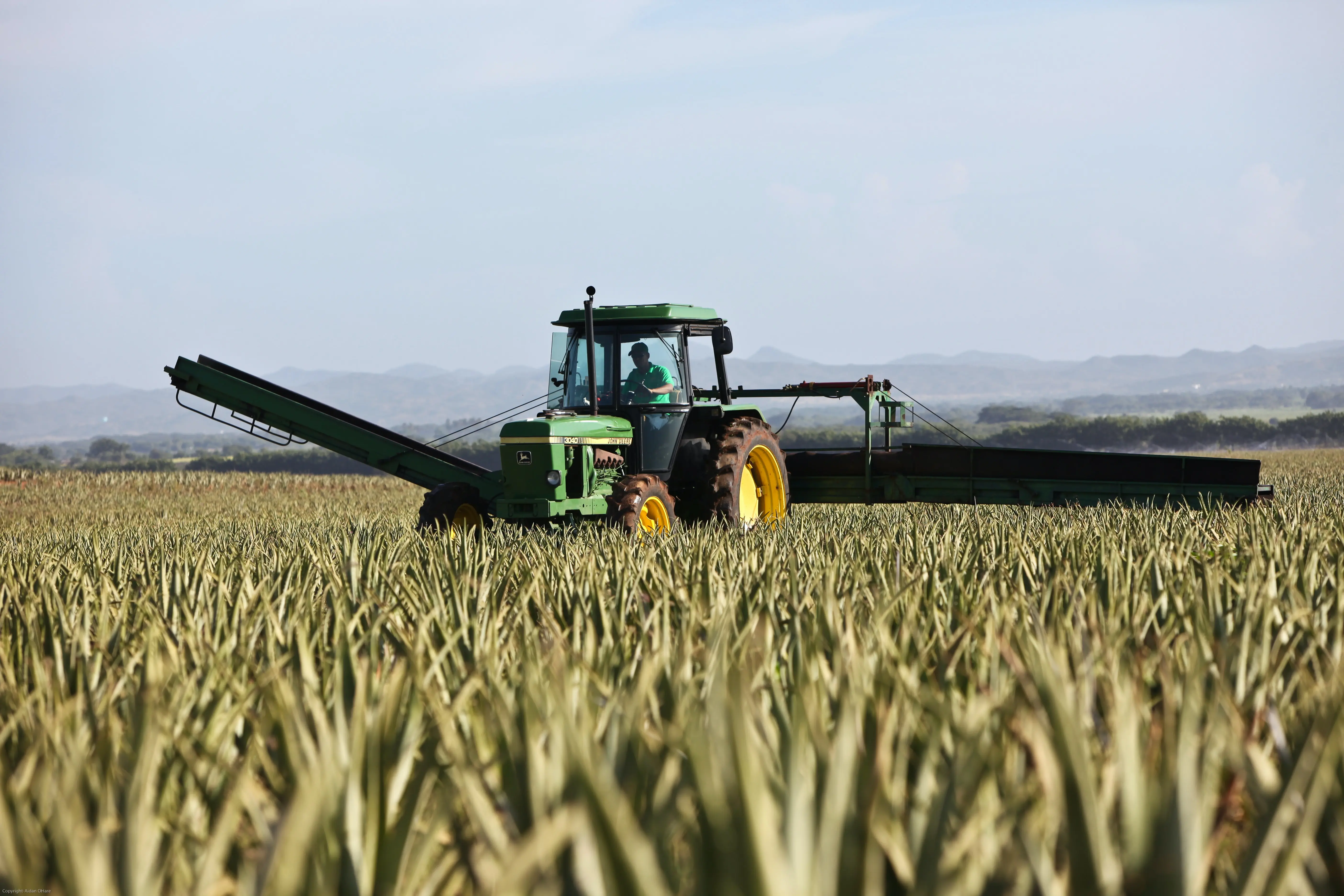 Tractor in open field