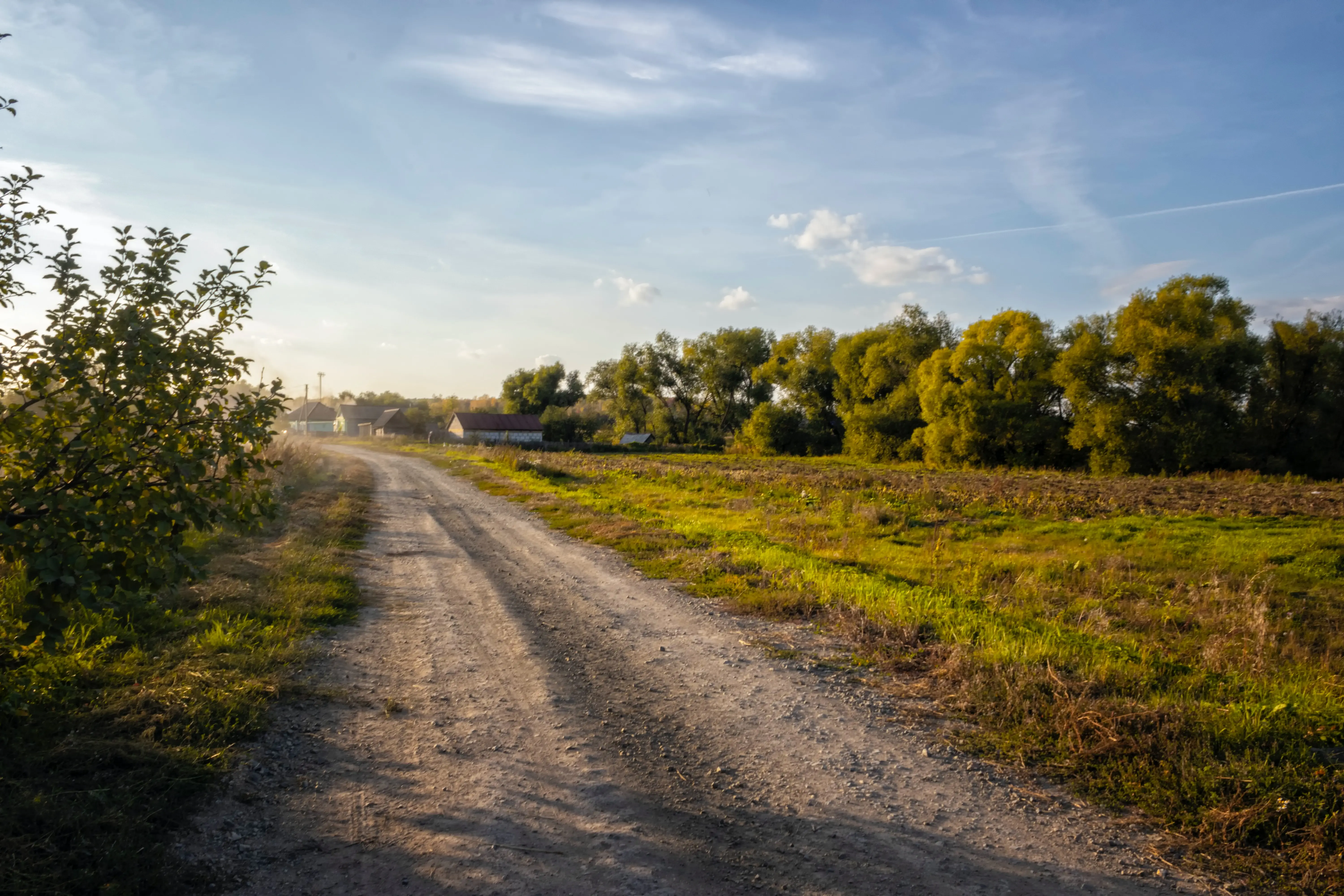 Open road leading to homes