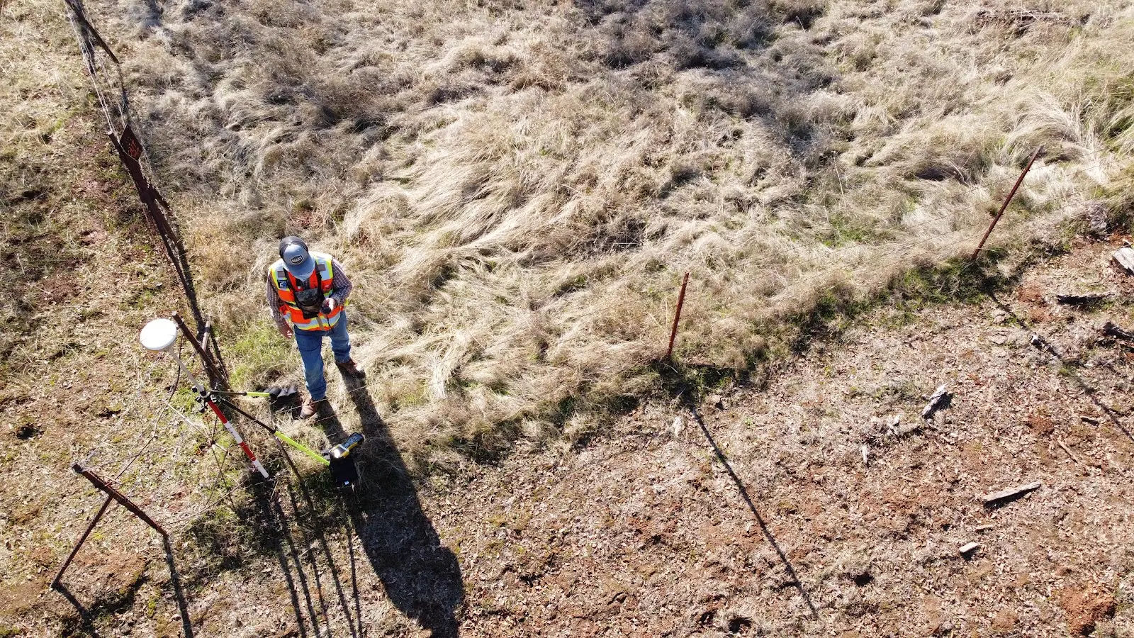 Man standing in an open field