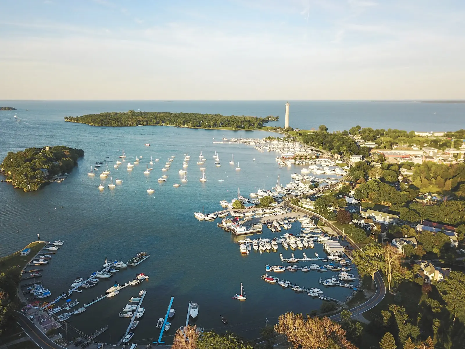 Boats on open water