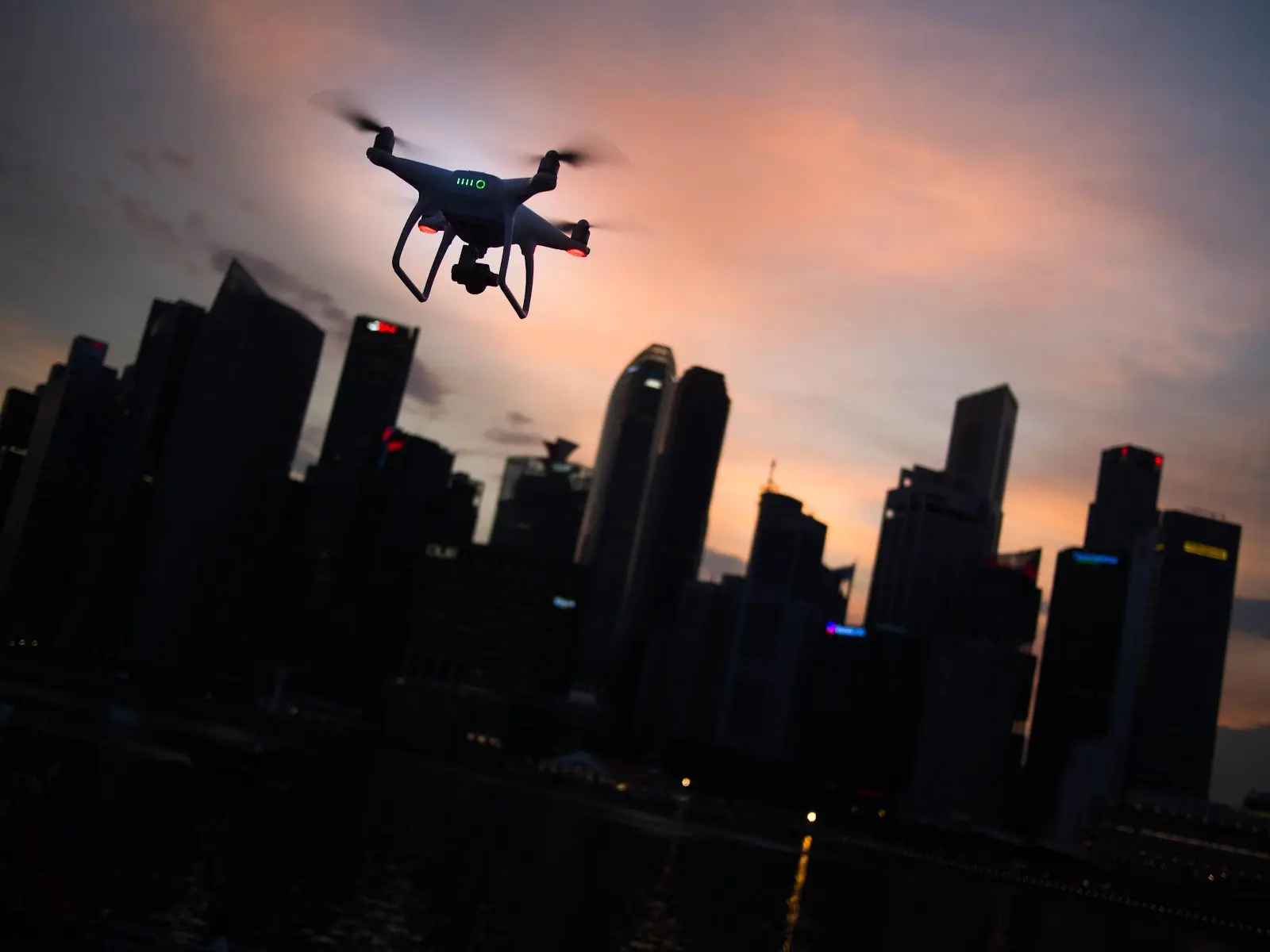 A drone in the night sky