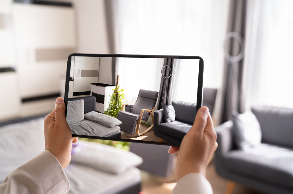 Virtual house tour on tablet