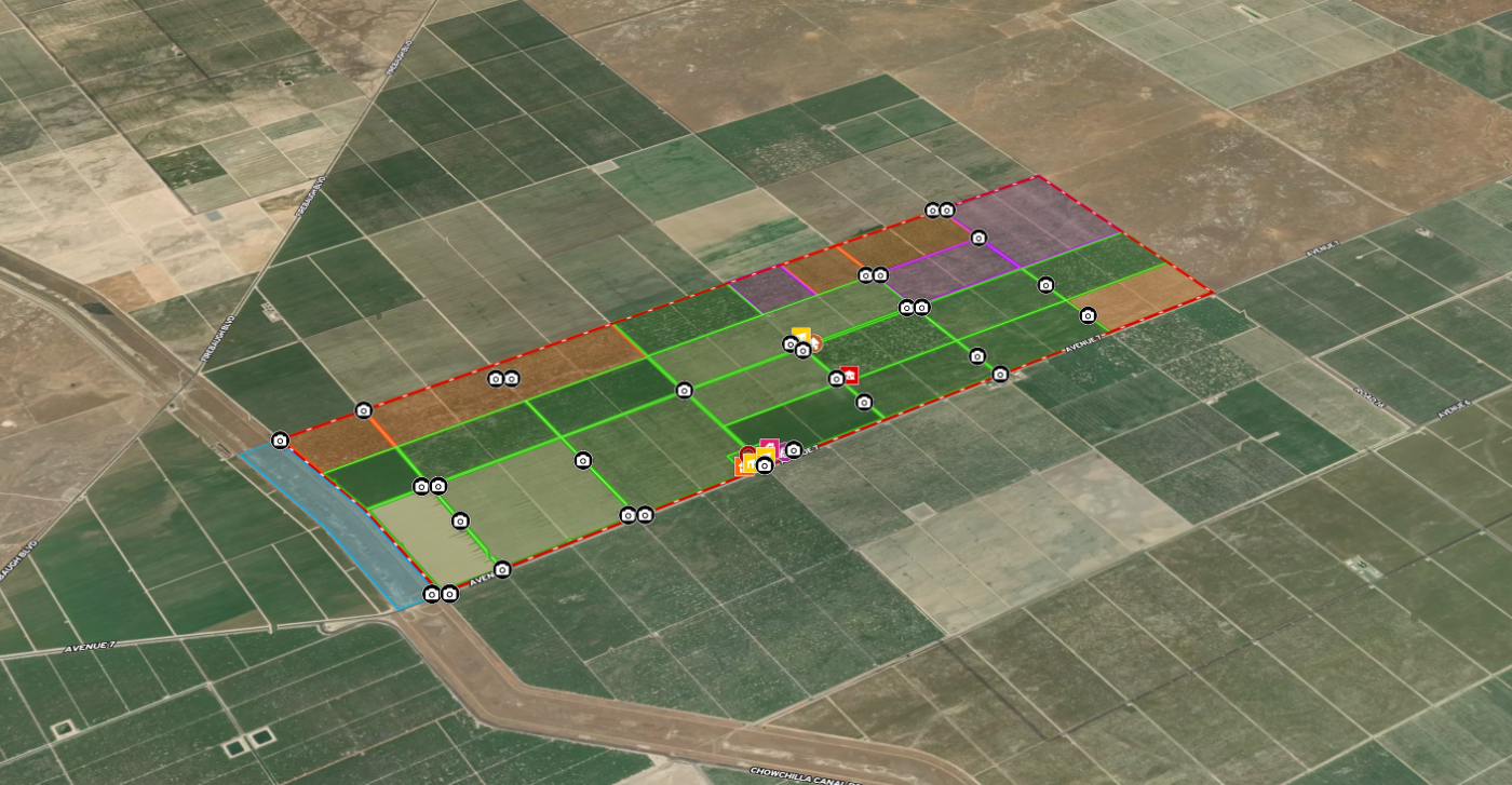 Sky view of a neighborhood