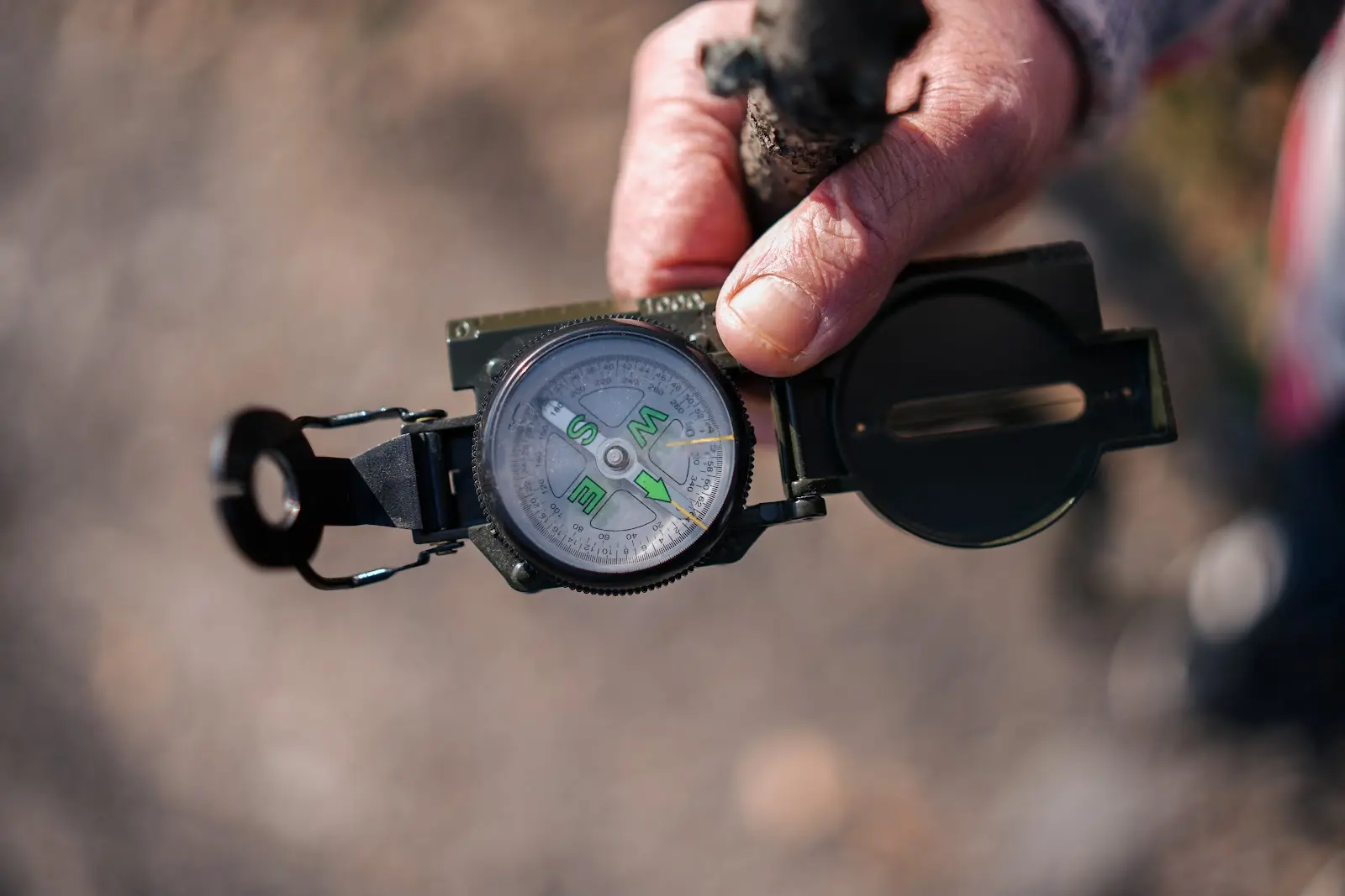 Close up of a campass