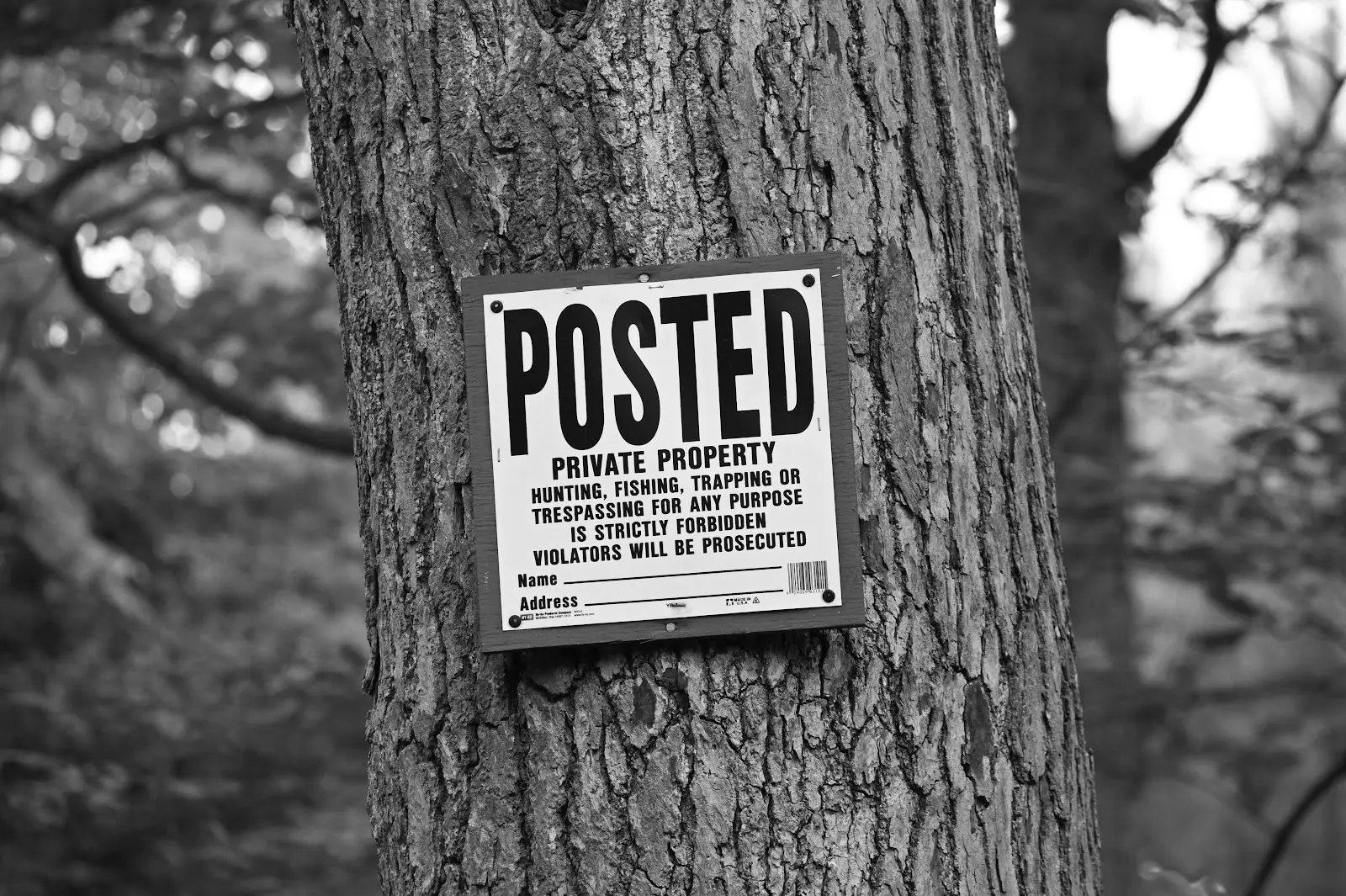 Sign of posted private property