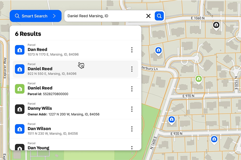 Address tab opened for location