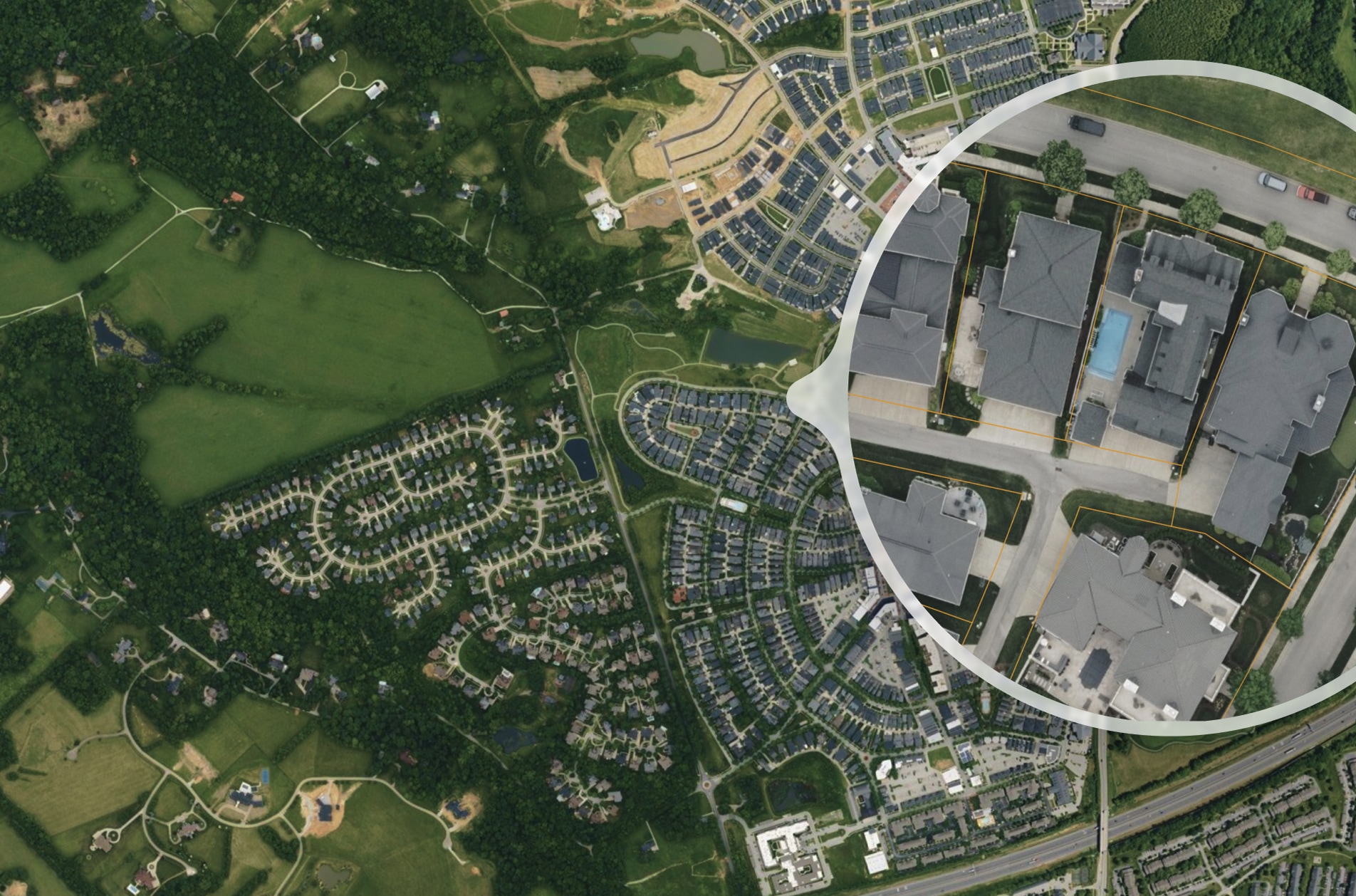 Screenshot of parcel info map zoom in