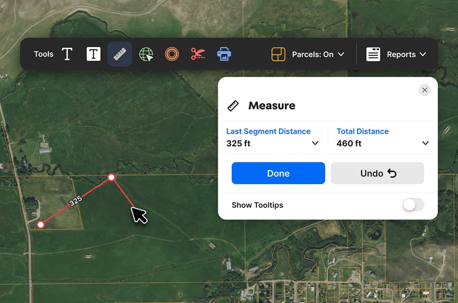 Perimeter Measure for zoom in mountain map