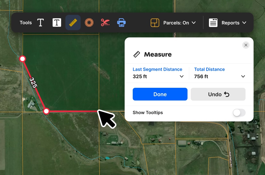 Perimeter Measure for zoom in mountain map