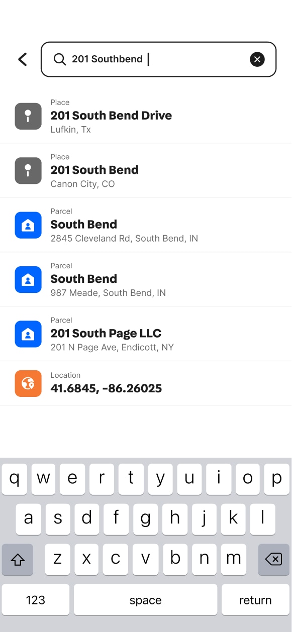 screenshot of 123 Pheasant Run location list