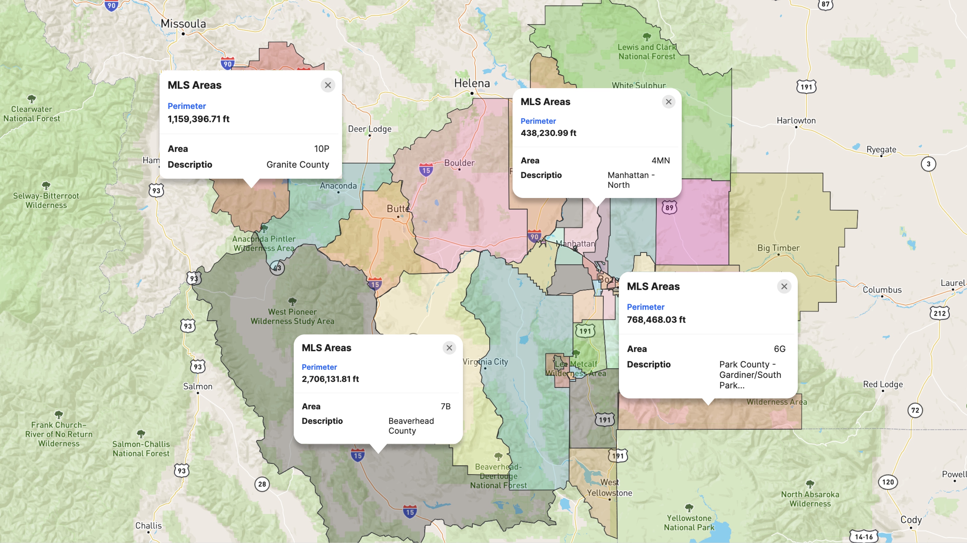 Big Sky Country MLS Areas