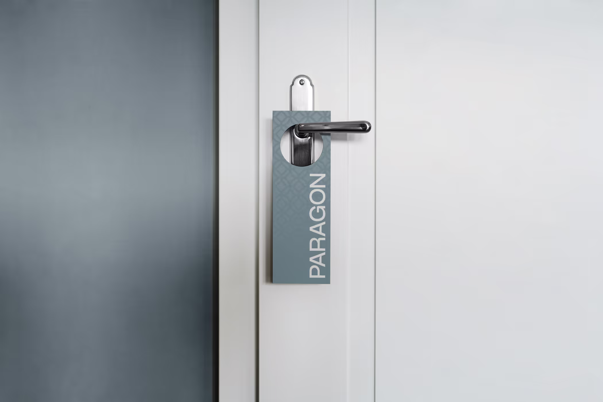 paragon branding on door hanger.