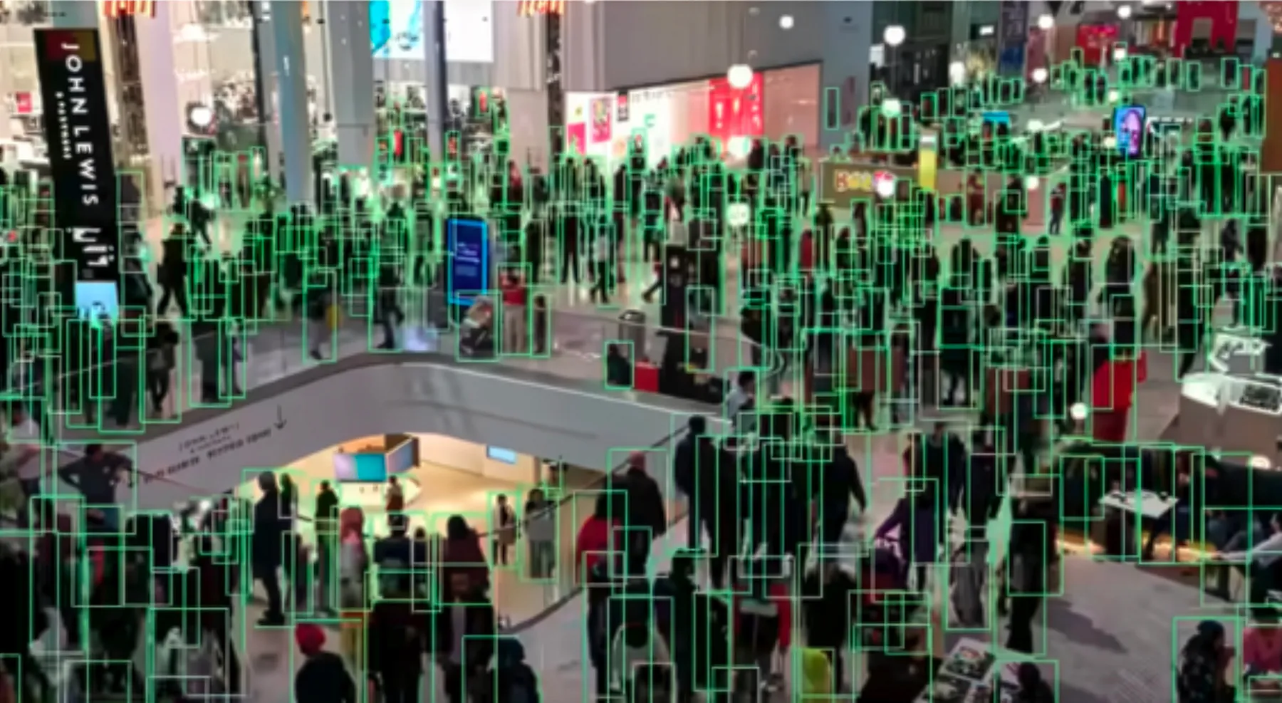 Démonstration en direct du comptage de visiteurs sur stand