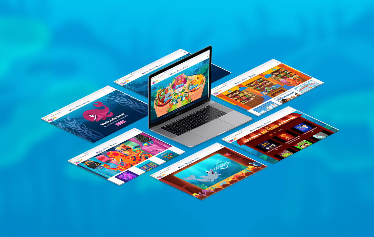 Mock up of MCNA Kids Zone website zoomed out