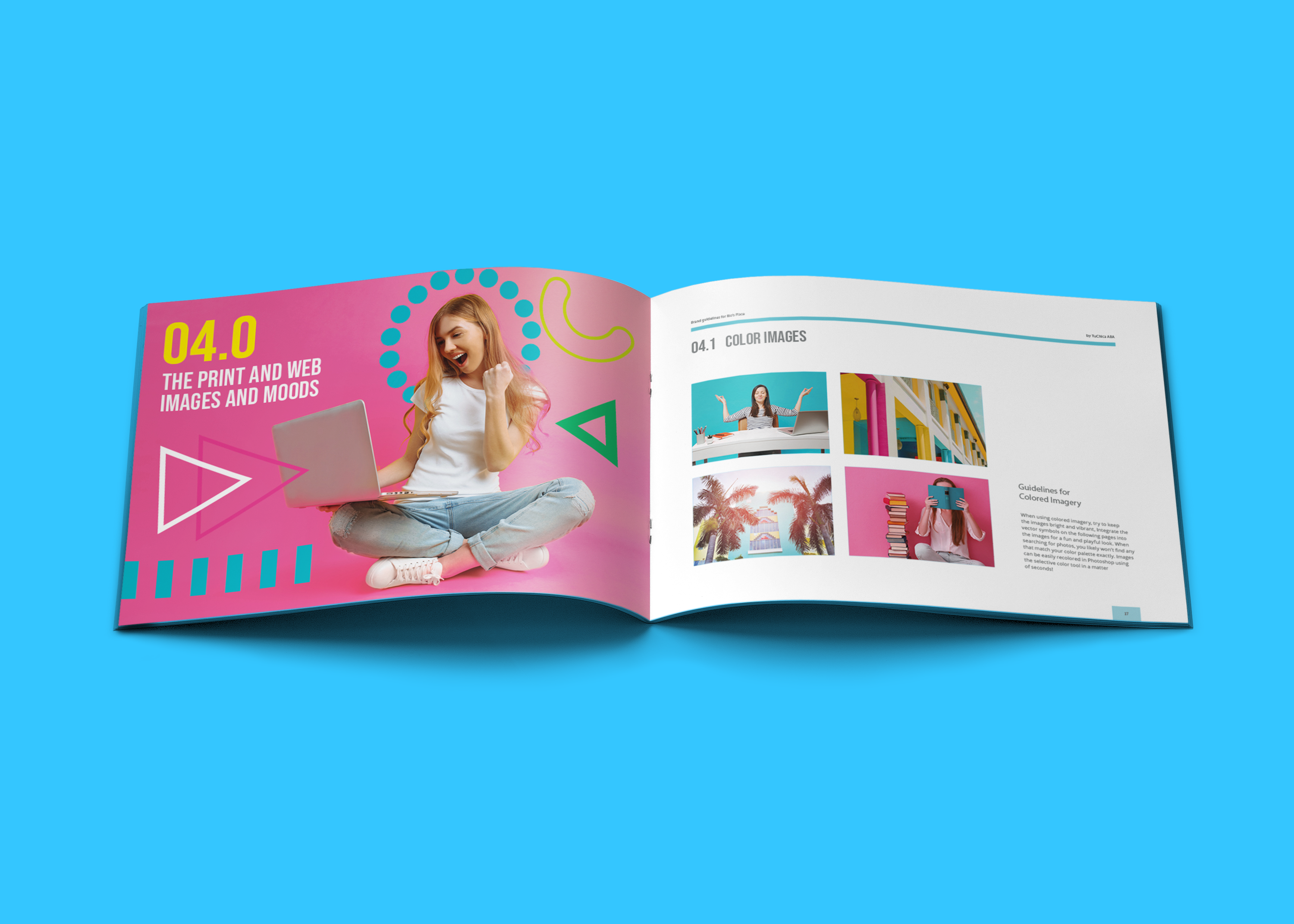 Open brand identity guide for Rio's Place