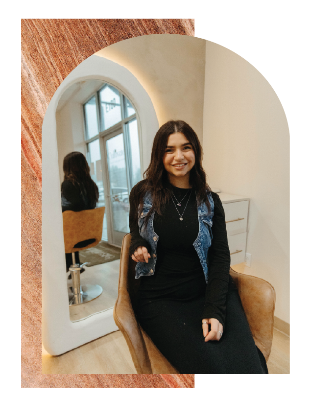 A picture of Justice relaxing in front of the Salon Mirrors