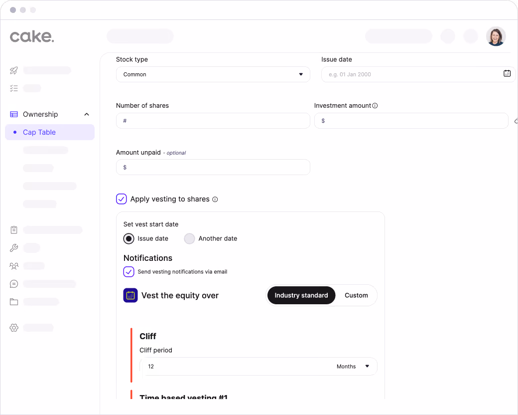 Dashboard mockup