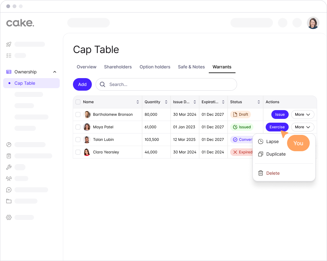 Dashboard mockup