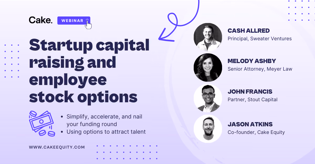 Startup capital raising and employee options
