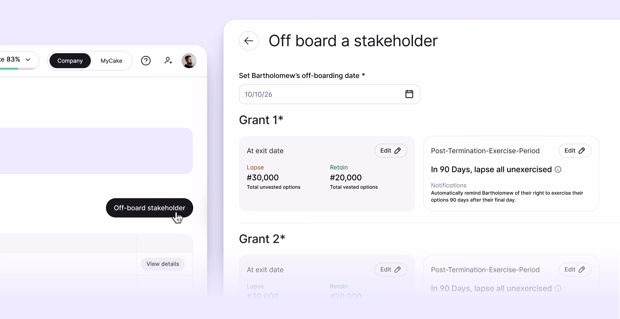 CakeEquity — equity management offboarding