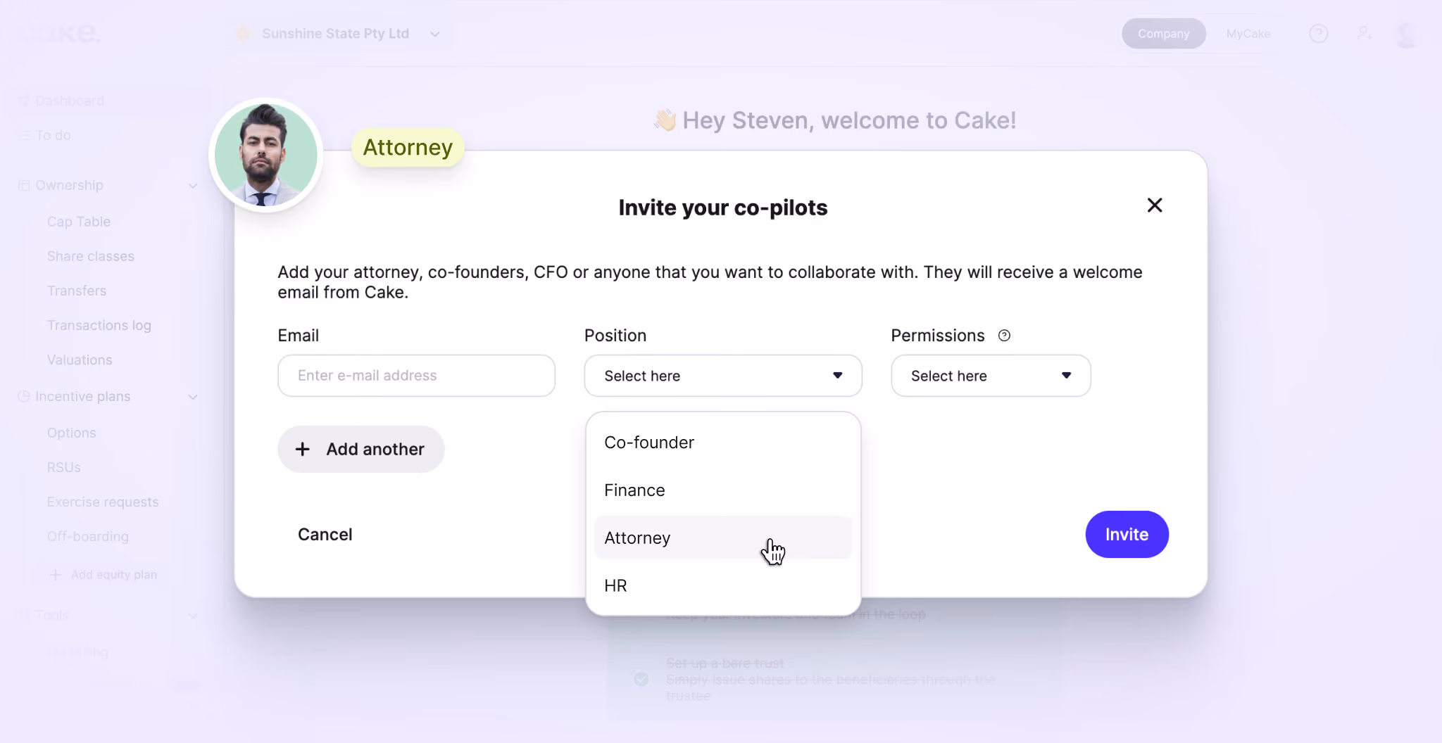CakeEquity — onboard your attorneys and accountants to Cake